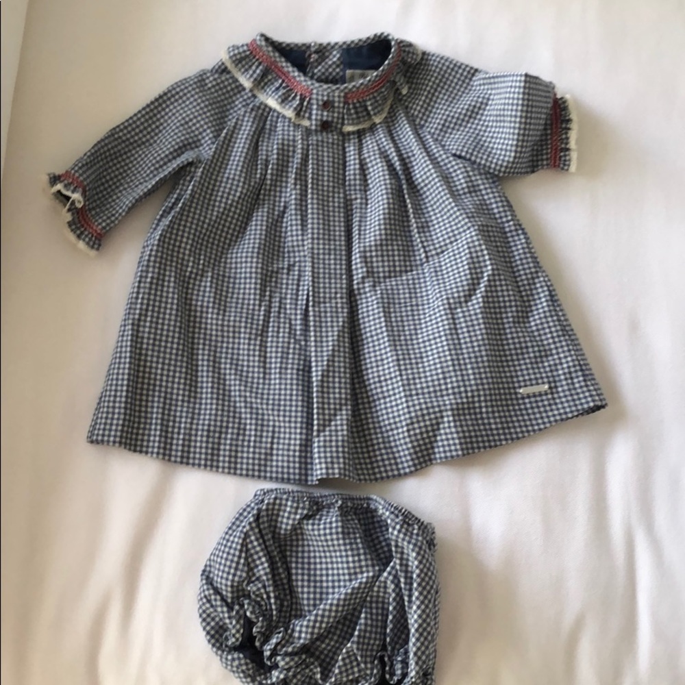 PilinCarrera Blue and White Gingham Dress 18 mo